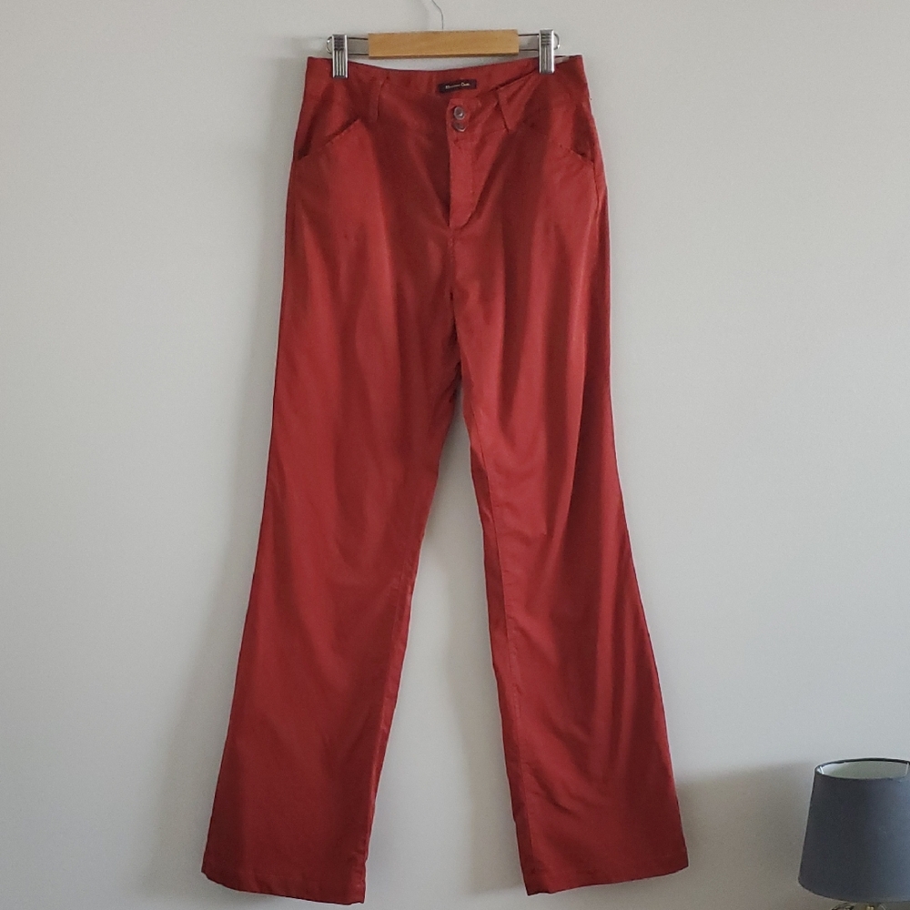 Massimo Dutti Chic Classic Burned Orange Wide Leg Mid Rise Trousers Sz 2